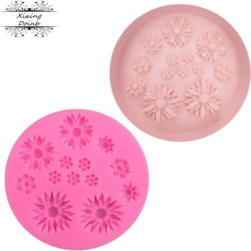 DIY Different sizes of Daisy shape silicone mold cake decoration accessories chocolate fudge mold baking accessories