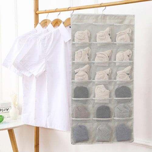 Foldable Hanging Wardrobe Storage Bag Organizer Underware Bra Socks Multi Pockets Bag Oxford Fabric Hang Storage Organizer Bag