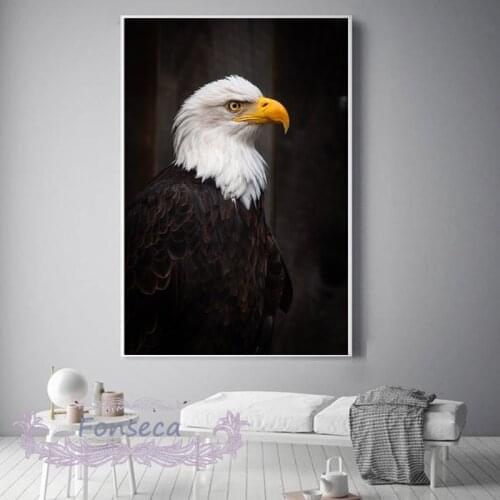 Modern Simple Animals Poster Black White Eagle Canvas Painting Wall Art Print Pictures for Living Room Home Decoration