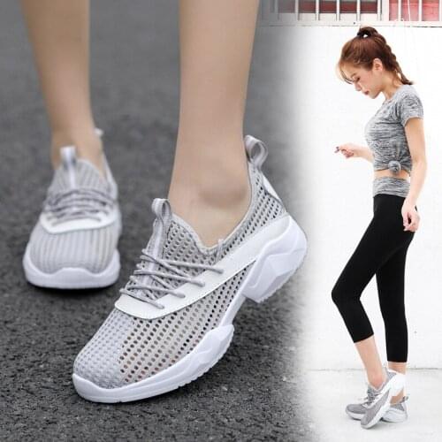 Large Size 41 42 Sports Womens Thick-soled High-top Hollow Shoes Breathable Casual Shoes Old Shoes