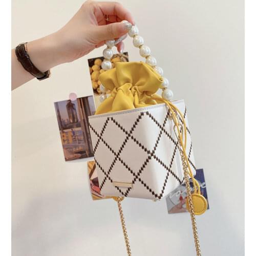 Oeak Pearl Handle Super mini Design PU Leather Shoulder Bags For Women 2021 Stone Pattern Crossbody Bag Female Travel Handbags