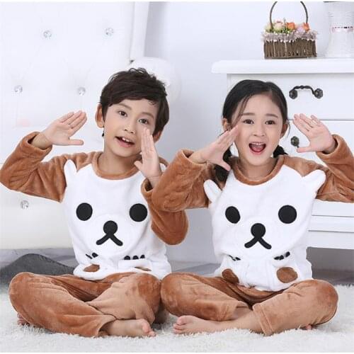 Super soft Pajamas Set Baby Girls Boys Plush Winter Thicken Cartoon Kids Pyjamas Children Pajamas Sets Kids Boy Girl Sleepwear 4