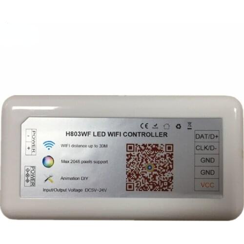 DC5V-24V H803 LED Pixel WiFi Controller 2048 Pixels Support ArtNet Remote Control work with TM1812 WS2811 WS2812 LDP6803 DMX512