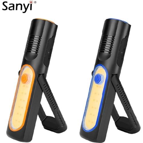 4 Modes COB LED Work Flashlight Magnetic Inspection Light Hook Hanging Camping Tent Lamp USB Charging Power Bank For Outdoor Use
