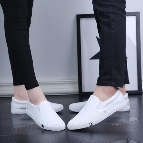 YEELOCA Summer Casual Canvas Shoes Ladies White Shoes Men Women Couples Lazy Shoes Light Breathable Vulcanized Shoes Men Loafers