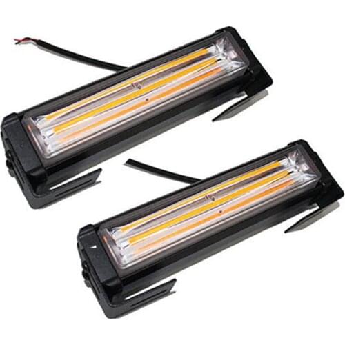 Universal 36W COB LED Hazard Warning Car SUV Flash Strobe Beacon Light Bar Amber