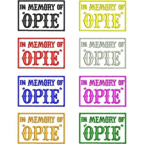 IN MEMORY OF OPIE Embroidered Applique Sewing Label punk biker Patches Clothes Stickers Apparel Accessories Badge