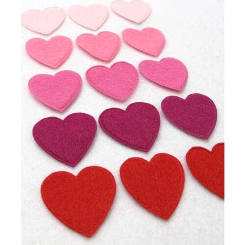 Your Choice of Color(s)|Set of 30 Pieces Felt Heart Shape Die Cut|Polyester Felt|Scrapbook|Supply|Craft Confetti Gift Filler