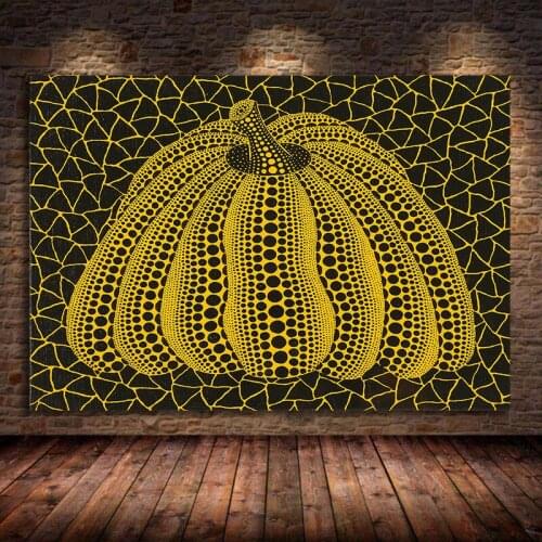Yayoi Kusama Purple Pumpkin Canvas Painting Abstract Posters And Prints Wall Art Pictures For Living Room Home Decor Unframed