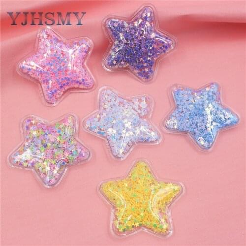 YJHSMY S-1911186,5pcs 5*5cm Cartoon Colored shiny stars Decoration ornament Accessories Plush Hair Decoration,DIY materials