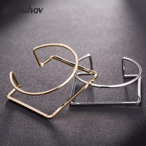 ROPUHOV 2021 Jewery Trendy Korean Trend Metal Square Triangle Napkin Buckle Geometry Non-mainstream Ladies Bracelet