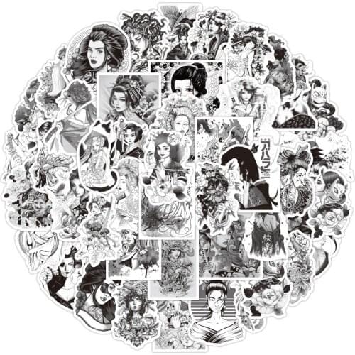 10/30/50pcs Art Geisha Graffiti Stickers Japanese Ukiyo-e Decals Toy DIY Phone Luggage Laptop Guitar Helmet Car Sticker For Kids