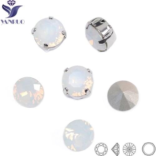 1357 Brilliant Cut White Opal Shiny Diamond Sewn Rhinestones K9 Crystals Stones For Wedding Dresses Jewelry Craft