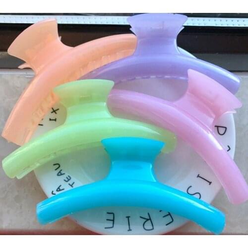 5Pcs Fashion Jelly Tone Plastic Bath Hair Claw Clamp Clips Shower Hairpins 115mm