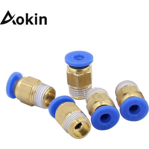 5pcs Pneumatic Connector PC4-01 PC6-01 For V6 V5 3D Printer 1.75mm 3mm PTFE Tube for J-Head Extruder Fittings Reprap Hotend Fit