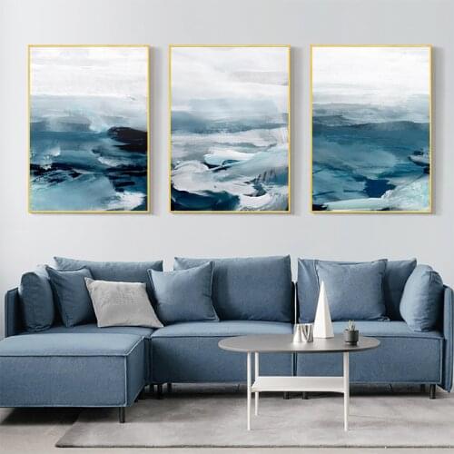 Abstract Ocean Landscape Modern Wall Art Canvas Painting Minimalist Nordic Poster Print Corridor Household Adornment Picture