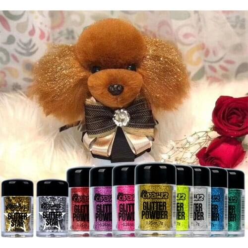 Pet accessories Dogs and cats are dyed with glitter powder and shiny hair braids dotted with cute styling decoration