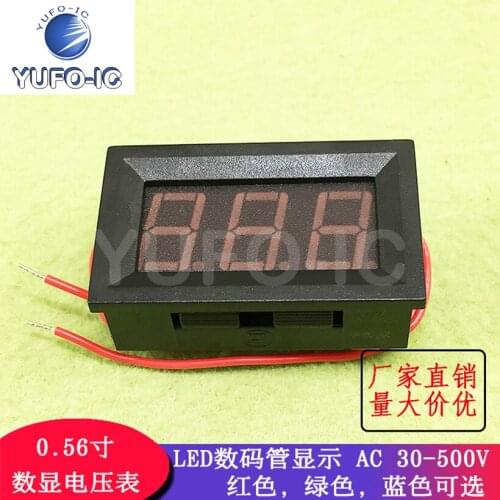 Free Ship 1PCS 0.56-Inch Digital Display dian ya biao tou Two-Wire AC30-500V220V380V Three LED Digital Tube