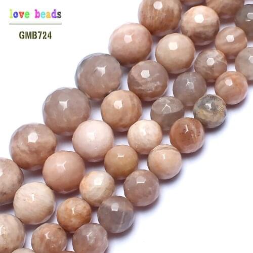 Natural stone beads faceted sun stone round beads for jewelry making 15inches 6/8/10/12mm beads for making diy bracelet (F00743)