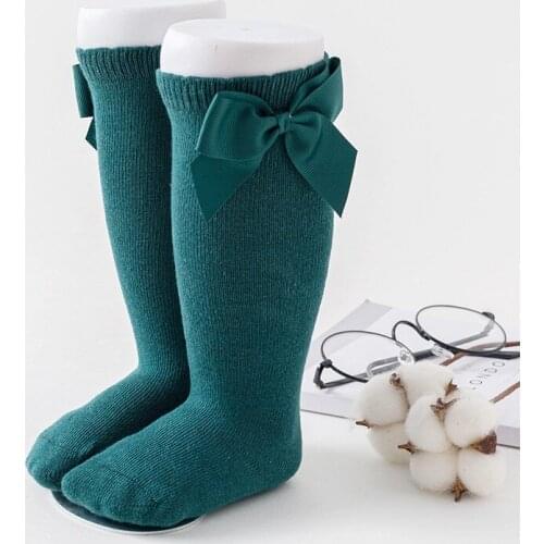 Baby socks Spanish baby knee length big bow dress girl student Princess Pink Socks