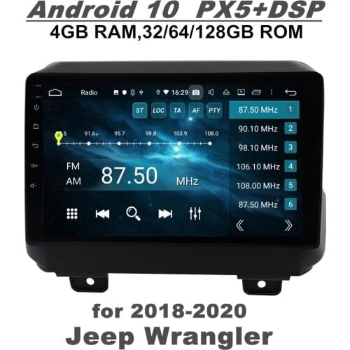 DSP 4gb+128gb 9" PX5 Android 10 Car Stereo Radio DVD GPS for Jeep Wrangler 2018 2019 2020 Bluetooth 5.0 WIFI Easy Connect