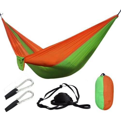 Double Hammock Adult Outdoor/Indoor Furniture Camping Parachute Backpack Travel Survival Hunting Sleeping Portable Hanging Bed