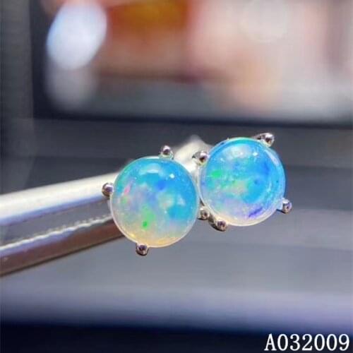 KJJEAXCMY 925 sterling silver inlaid natural opal earrings new luxury ladies ear stud support test