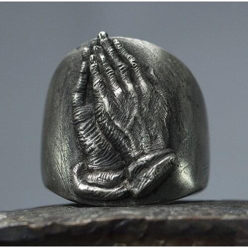 Quito Virgin Mary Prayer Rings Men Punk Street Style Hip Hop Stainless Steel Bike Lucky Ring Jewelry Gift Free Shipping