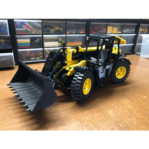 New technology building block MOC RC engineering vehicle telescopic forklift DIY assembly toy gift model childrens education