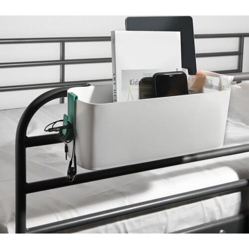 Storage Basket With Hooks Student Dormitory Bedside Living Room Remote Control Tablet Side Tissue Organizer Basket Storage Box