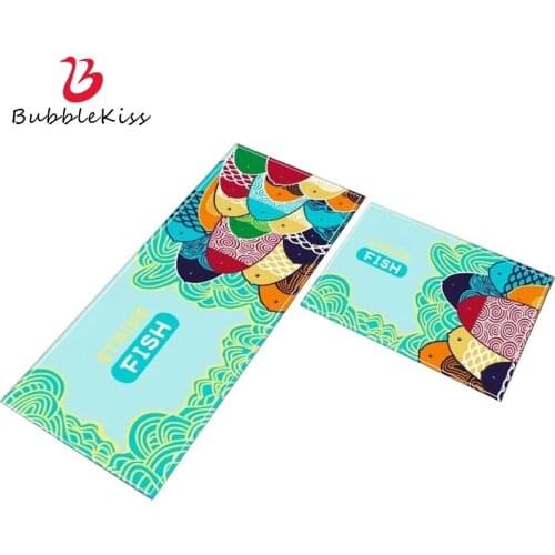 Bubble Kiss Kitchen Carpet Cartoons Printing Rug Nordic Style Customize Entry Doormat Long Strip Home Anti Wrinkle Kitchen Mat