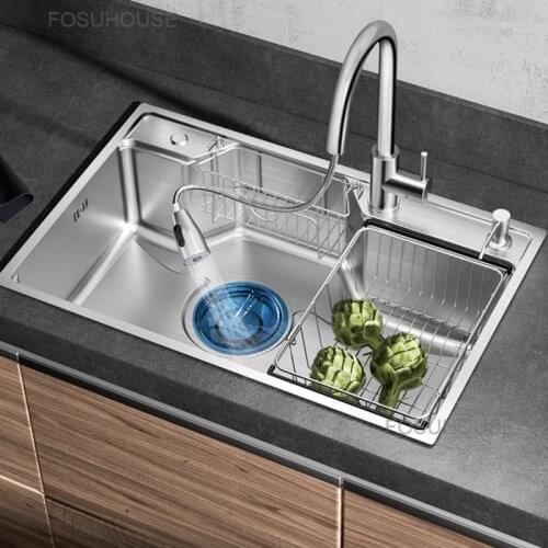 Kitchen Sinks Single Trough Kitchen Sink Thickened 304 Stainless Steel Sink Household Sink Kitchen Sinks Kitchen Fixtures