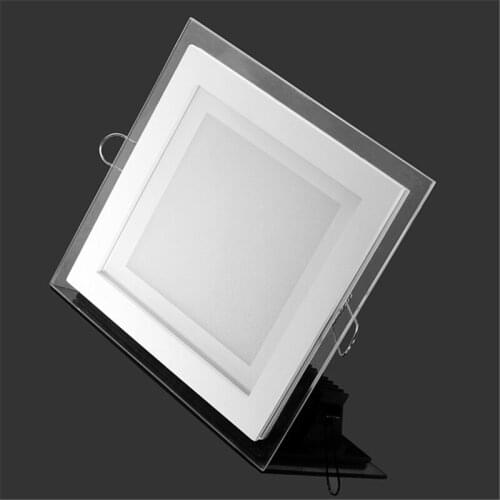 Square Glass LED Panel Light Recessed 6W 9W 12W 18W 24W LED Downlight Light Indoor Light 3000K 4000K 6000K DHL Free Shipping