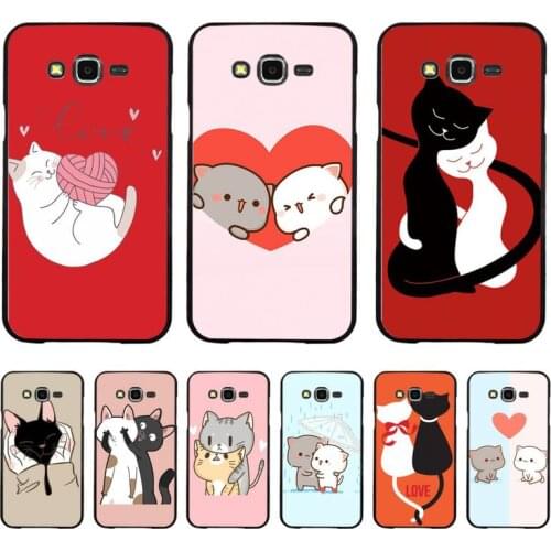 YNDFCNB Cartoon Cat Love Bling Cute Phone Case for Samsung A50 A70 A40 A6 A8 Plus A7 A20 A30 S7 S8 S9 S10 S20 Plus