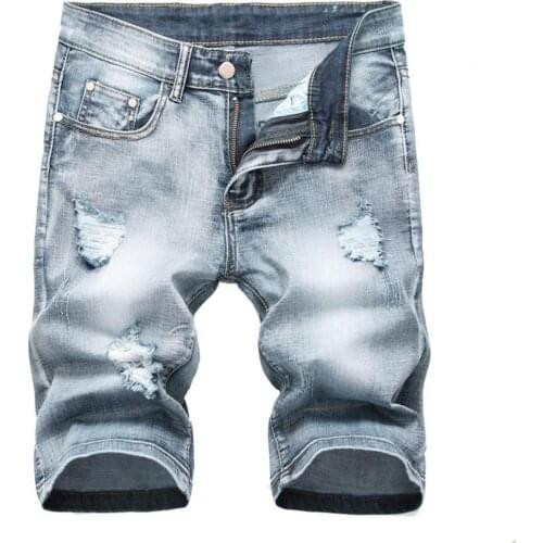 Brand 2021 Summmer New New Men shorts Jeans Short Pants Destroyed Skinny jeans Ripped Pant Frayed Denim