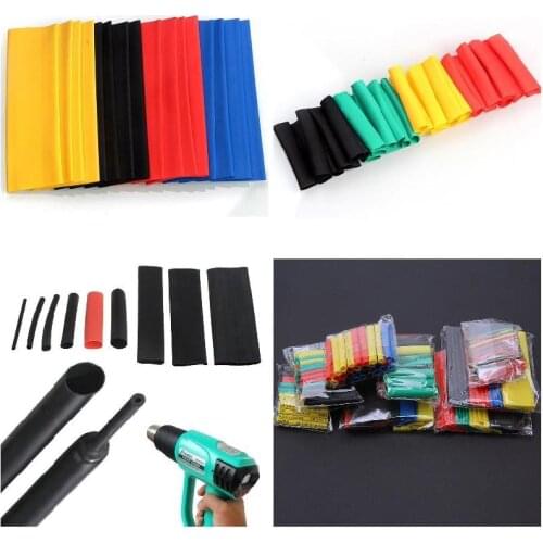 164pcs Set Polyolefin Shrinking Assorted Heat Shrink Tube Wire Cable Insulated Sleeving Tubing Set Pipe Insulation Fittings