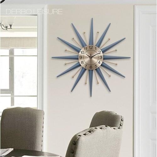 Modern Classic Design Fashion Popular Large Small Size Loft Metal Blue Gold wall mounted beautiful decorative Star Clock 1PC