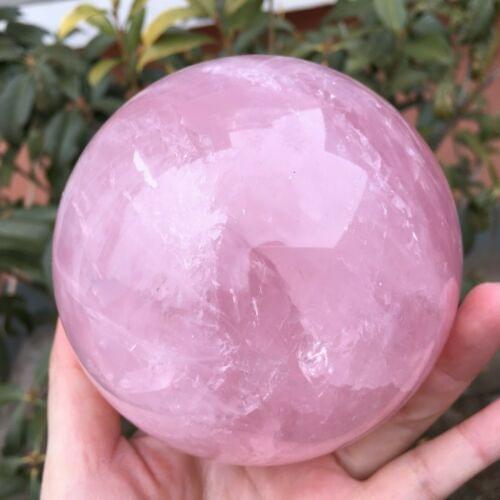 Natural pink rose crystal crystal healing ball 90-100mm