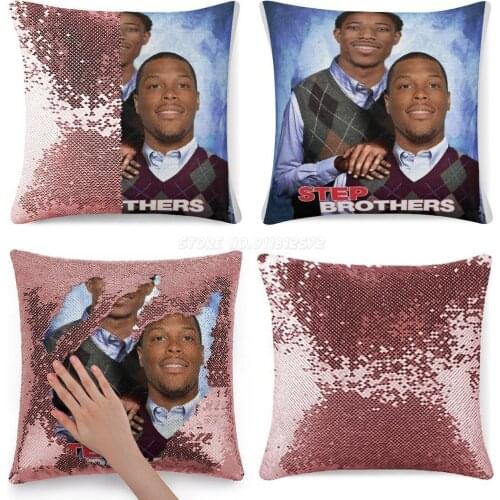 Step Brothas-DeMar And Kyle Sequin Pillowcase Magical Cushions Cover 40X40cm Mermaid Demar Derozan Demar Basketball Splash Broth