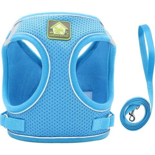 New Pet Chest Strap Vest Dog Harness and Leash Set Reflective Breathable Dog Chain Small Dog Accessories