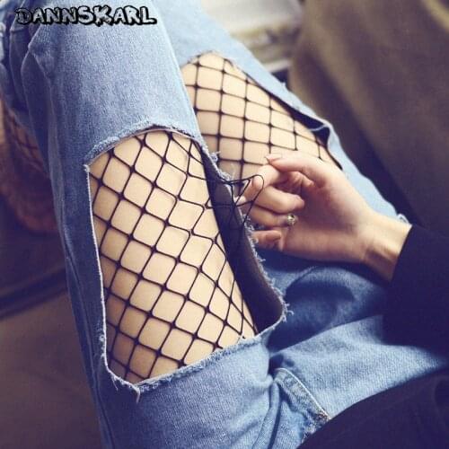 New Sexy Women Tights Mesh Fishnet Pantyhose Large Grid Summer Black Slim Fishnet Tights Stockings Party Club Female Hosiery
