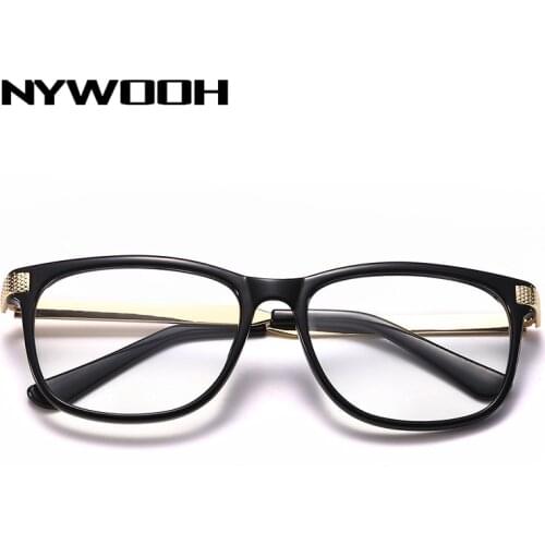 NYWOOH Vintage Glasses Frames Men Square Eyeglasses Frame For Women Retro Eyeglasses Clear Eyewear Optical Spectacles