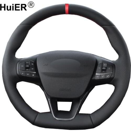 Hand Sewing Car Steering Wheel Cover For Ford Focus ST-Line 2018 2019 2020 Focus ST 2019-2020 Braid on the Steering wheel Volant