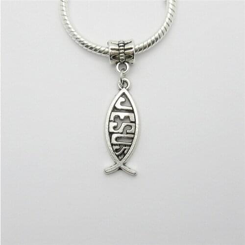 Wholesale lots 25PCS Classic charm beads suspension metal Fish charms for jewelry making