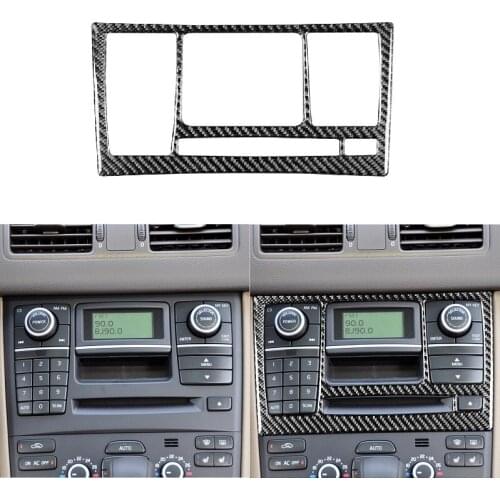 Fit For Volvo XC90 XC Classic 2003-2014 Carbon Fiber Central Control CD Radio Switch Knob Panel Frame Trim Sticker Accessories