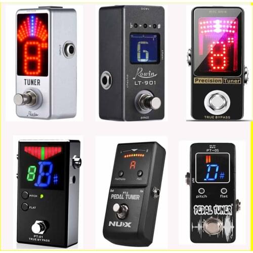 Protable Guitar Pedal Tuner for Guitarra Bass Violin Ukelele Guitar Tuner Stringed Instruments Clear View with FND Screen