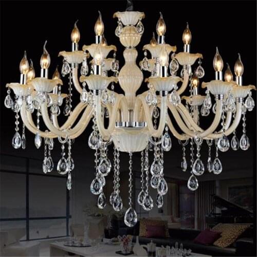 Modern K9 Crystal lustres de cristal Decoration Chandeliers and Pendants Ivory 6/8/12/18 arms for Living Room dining room