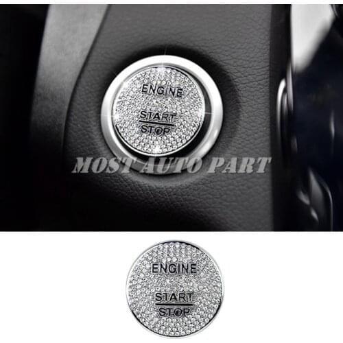 Rhinestone Style Engine Start Stop Button Cover For Benz C Class W205 2014-2020 Car accesories interior Car decoration