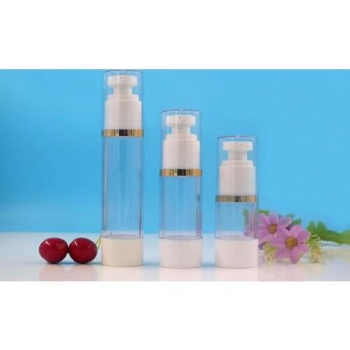 30ml round head plastic airless bottle gold line essence serum/lotion/emulsion liquid foundation skin care cosmetic packing