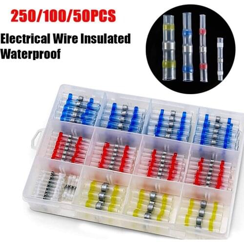 Heat Shrink Butt Wire Connector Solder Seal Butt Splice Insulated Waterproof Electrical Marine Automotive Wire Crimp Terminals